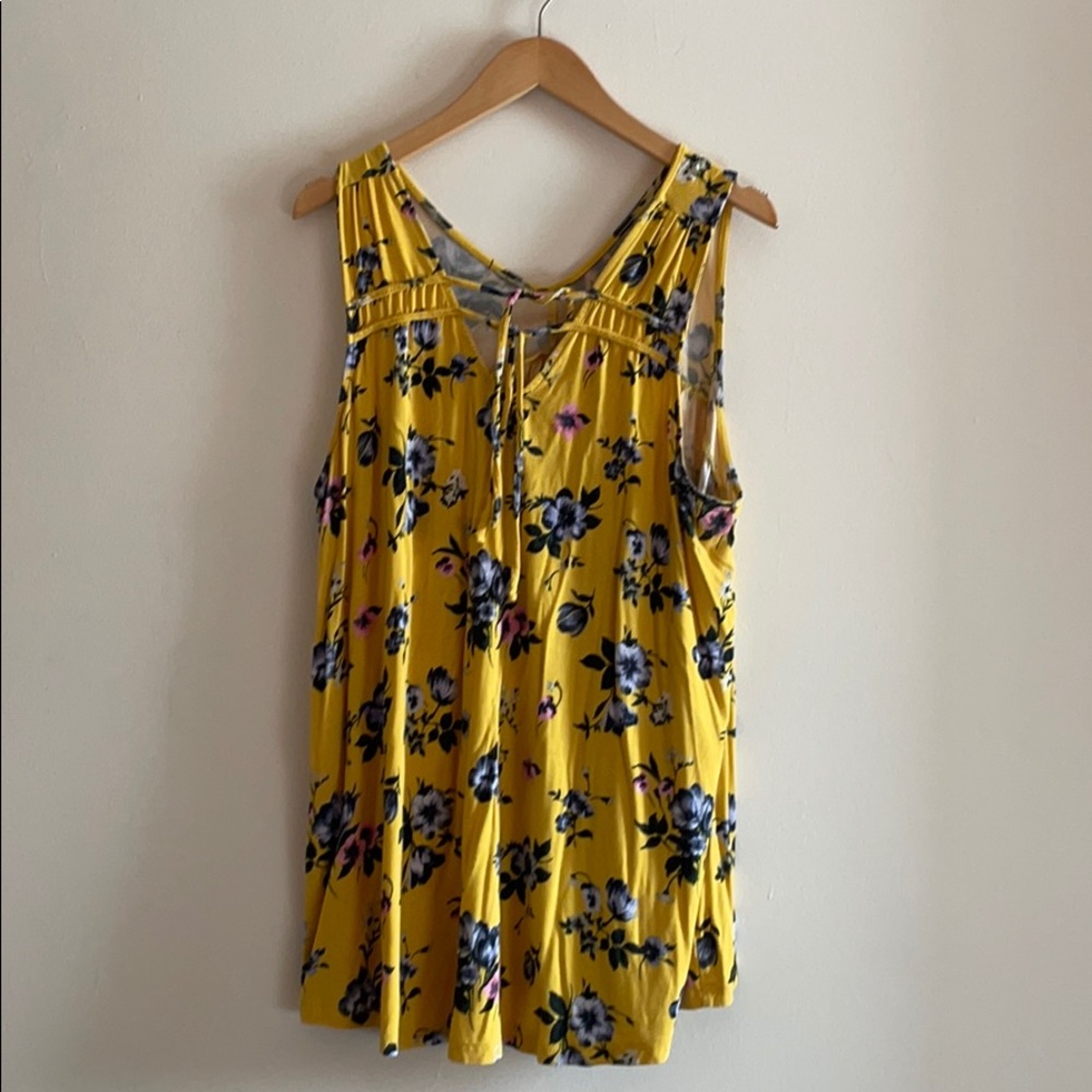 Yellow Floral sleeveless top